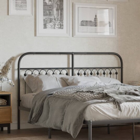 Sengegavl i metall svart 160 cm 8721102645242
