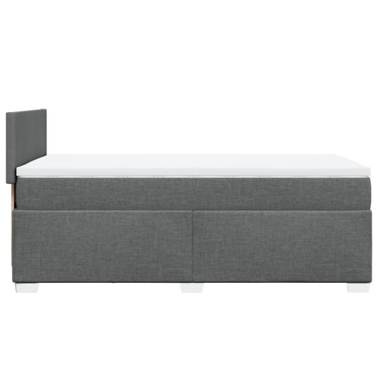 Seng med madrass boksfjær mørkegrå 100x200 cm stoff 8721102706752