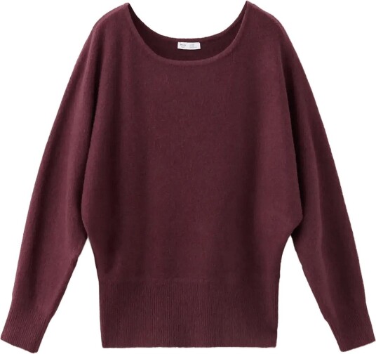 Mango Teen Batwing-Sleeve Jersey - DARK RED - XS