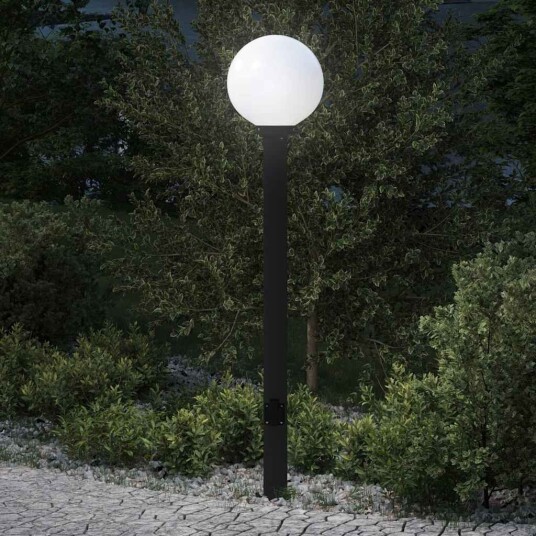 vidaXL Pullertlampe med stikkontakt 120 cm svart IP44