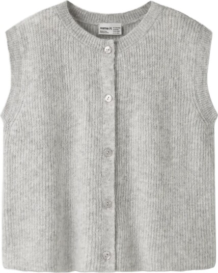 Name It Nkfoanja Loose Knit Vest Grey 146 152 Name It Nkfoanja Loose Knit Vest Grey 146 152