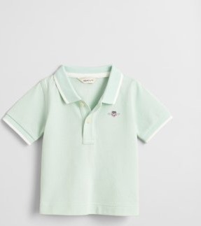 Gant Baby piqué rugger med kontrastdetaljer FADED MINT 80