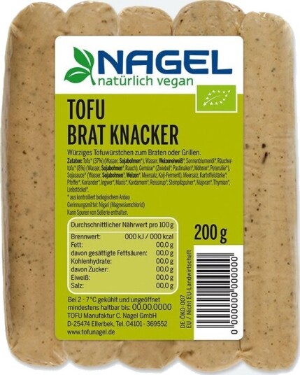 Nagel tofu brat knacker 200 g Nagel tofu brat knacker 200 g