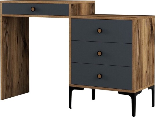 Ameias Sminkebord 124x84,7 cm Brun/Svart - Hanah Home
