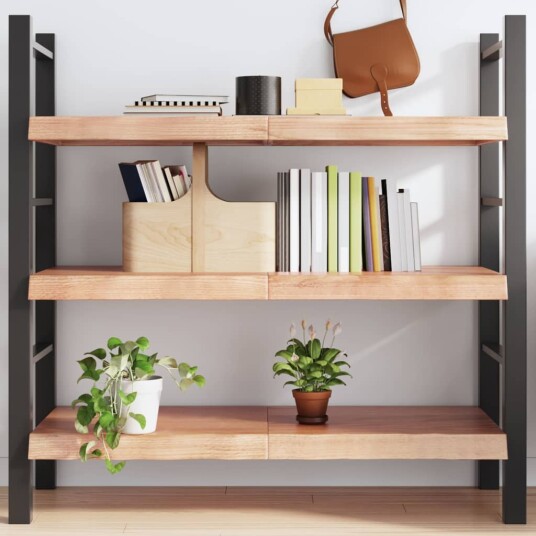 vidaXL Vegghylle lysebrun 120x60x6 cm behandlet heltre eik vidaXL Vegghylle lysebrun 120x60x6 cm behandlet heltre eik