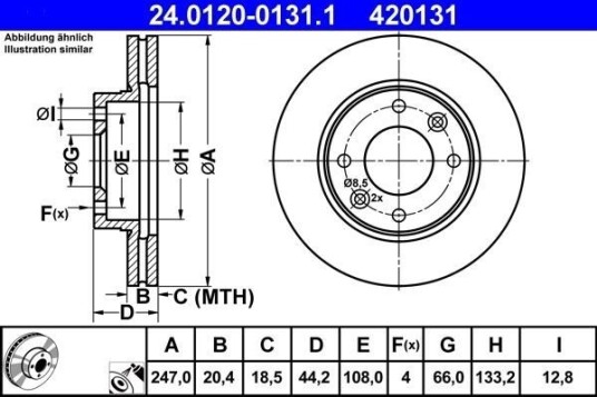 ATE 24.0120 0131.1 Bremseskive
