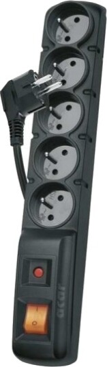 Emos Overspenningsvern Svart 5 AC-Uttak 250V 1,5m Emos Overspenningsvern Svart 5 AC-Uttak 250V 1,5m