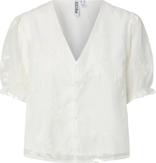 Pieces Pcmagina Ss V Neck Top Wvn D2D White XL Pieces Pcmagina Ss V Neck Top Wvn D2D White XL