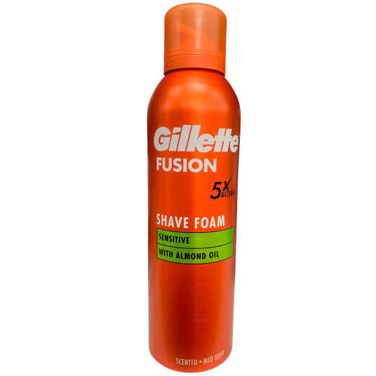 Gillette Fusion 5x Action Sensitive barberskum XXL 250 ml. Gillette Fusion 5x Action Sensitive barberskum XXL 250 ml.