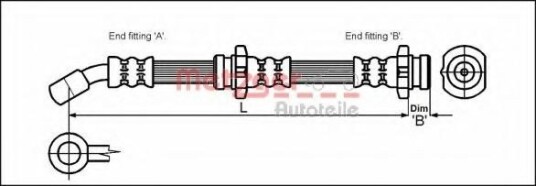 METZGER 4114710 Bremseslange