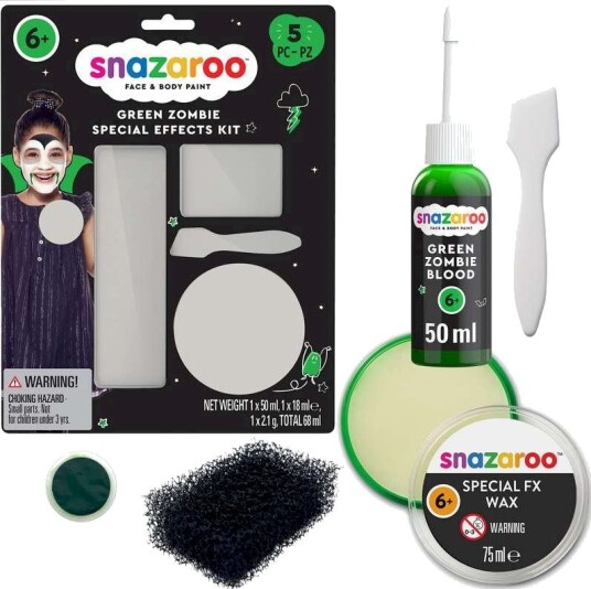 Snazaroo Ansiktsmaling Sett - Zombie Grønn - 5 Deler
