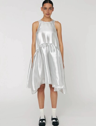 Stella Nova Silver Midi DresSilver   36