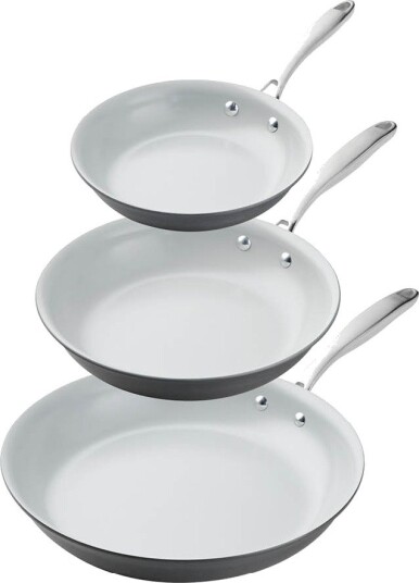Tramontina Hard Anodized stekepannesett 3 stk 20 cm + 25 cm + 30 cm grå
