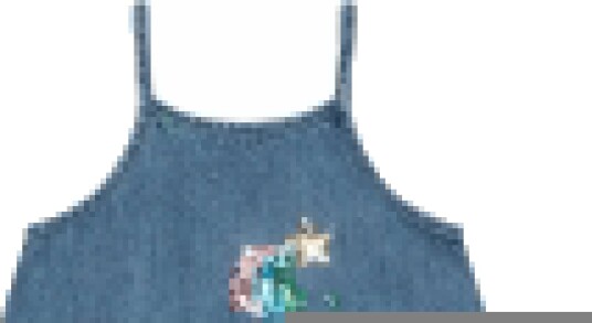 Konges Sløjd Kjole Denim Magot paljetter Rainbow Star Konges Sløjd 6 år (116) Kjole Blå Grønn Gull Rosa