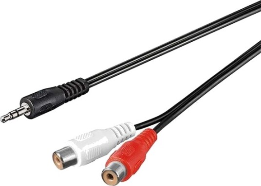 Goobay 3.5mm til 2xRCA Lydkabel 1.5m Svart Goobay 3.5mm til 2xRCA Lydkabel 1.5m Svart