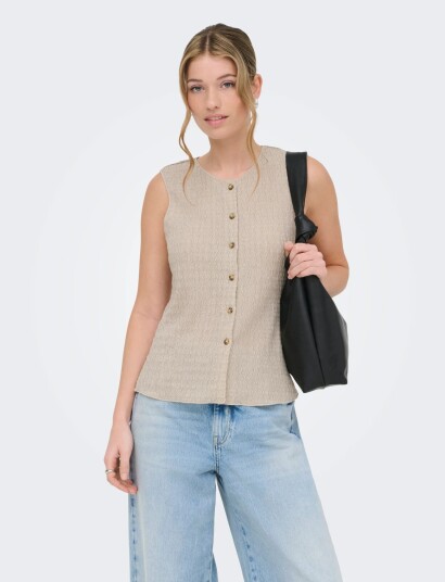ONLY Onlilse S/L Structure Vest Jrs Noos Beige XS