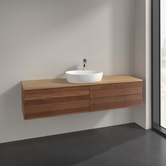 Villeroy & Boch Antao Servantskap med 4 skuffer 160x50x36 cm u/lys Valnøtt/Eik