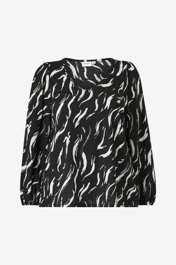 Evoked Vila - Topp viLaya L/s V-neck Top - Svart