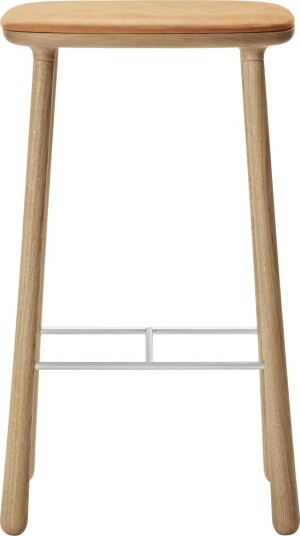Møbel Copenhagen Cuba Barstol 77 cm Oljet Eik/Sandfarget Lær