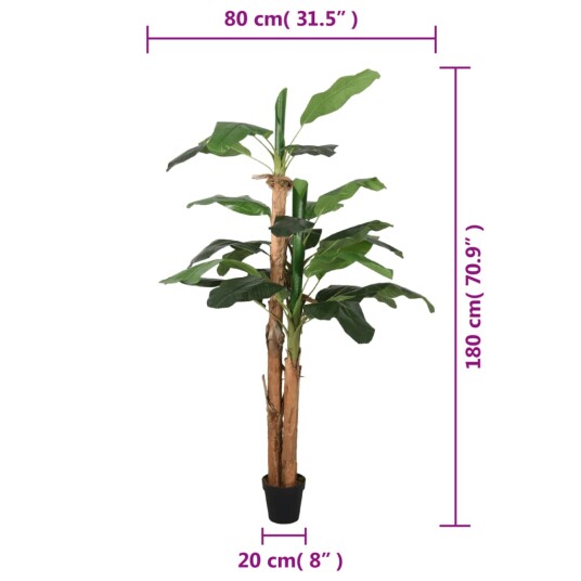 Kunstig banantre 19 blader 180 cm grønn Kunstig banantre 19 blader 180 cm grønn