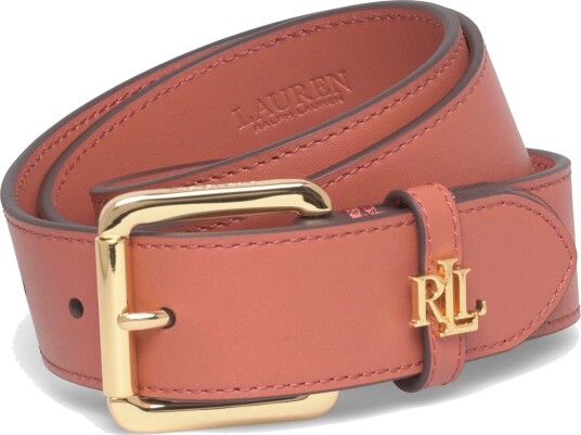 Lauren Ralph Lauren Logo Keeper Leather Belt Coral M Lauren Ralph Lauren Logo Keeper Leather Belt Coral M