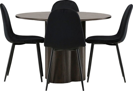 Venture Home Spisegruppe Olivia med 4 stk stoler Polar Brun Venture Home Spisegruppe Olivia med 4 stk stoler Polar Brun