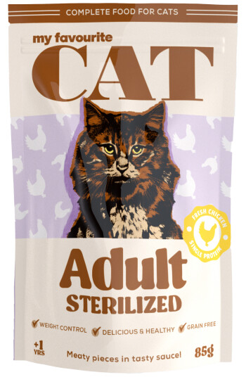 My Favourite Cat Kylling Våtfôr 85 g for Steriliserte Katter