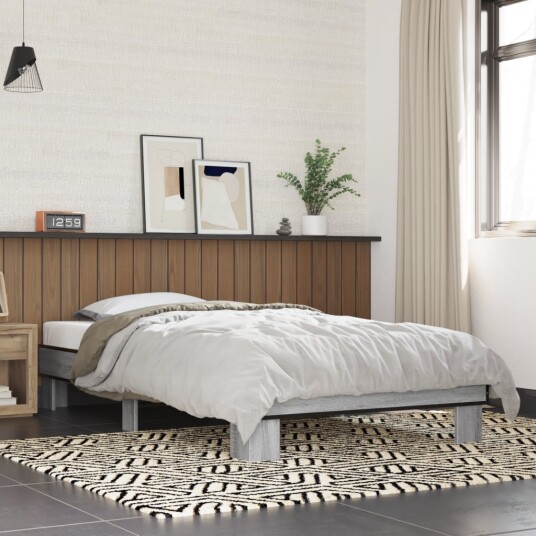  Sengeramme grå sonoma 75x190 cm konstruert tre og metall 8721102448584