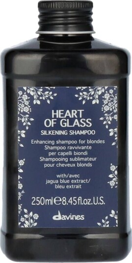 Davines Heart of Glass Silkening Shampoo 250 ml - Fargebevarende og Mykgjørende for Bleket Hår