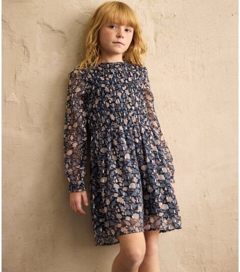Minymo Dobby kjole til barn, Dark Sapphire (110) 110