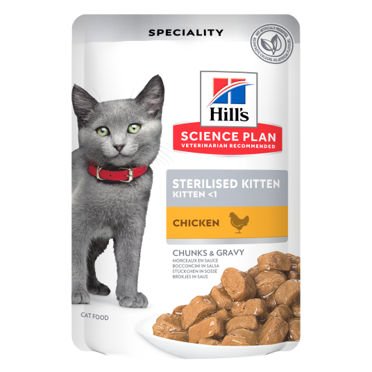 Hills Science Plan Sterilised Kitten Kylling 12x85g Våtfôr til Katt Hills Science Plan Sterilised Kitten Kylling 12x85g Våtfôr til Katt
