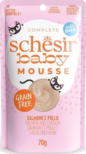 Schesir Baby Mousse Kylling og Laks 70 g Kattungemat