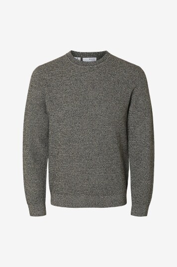 Selected Homme Genser slhRoss LS Knit Structure Crew Neck Svart