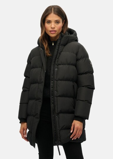 Superdry Hooded Sports Puffer Mid Jkt Black S Vårjakker