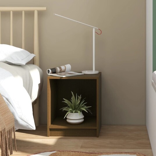 vidaXL Nattbord 35,5x33,5x41,5 cm heltre furu honningbrun