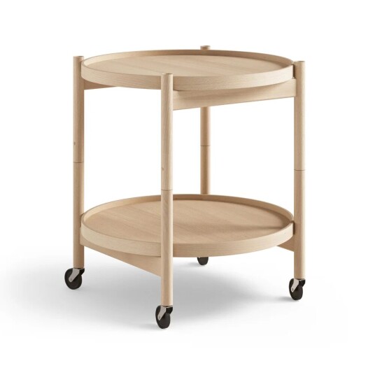 Brdr. Krüger Bølling Tray Table model 50 rullebord bøk olje, oljet bøkestativ
