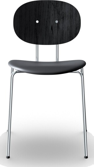 Sibast Furniture Piet Hein Spisestol Krom Sort Eik og Sort Lær