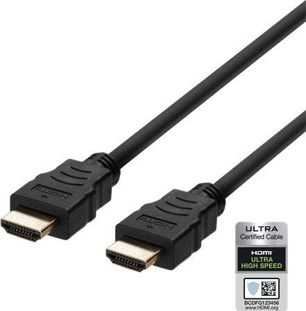 Deltaco Ultra High Speed HDMI-kabel 0,5m 8K 60Hz 4K 120Hz Svart