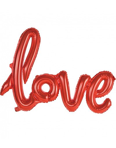 Love I Ett Ord Rød Folieballong 119 cm