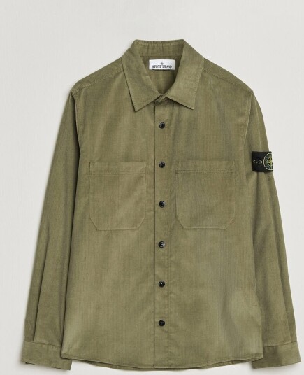 Stone Island Micro Cord Overshirt Miltary Green