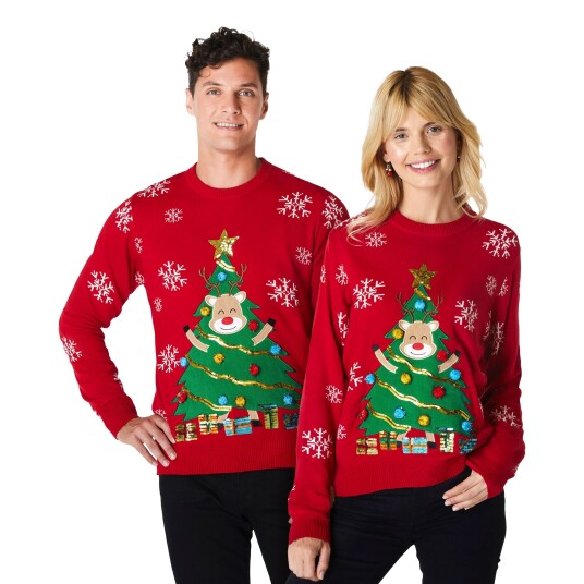 Silly Santa Reinsdyr Juletre Julegenser - X-Large