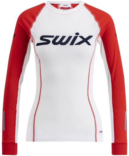 Swix Roadline Racex Long Sleeve W Bright White/Fiery rød L Swix Roadline Racex Long Sleeve W Bright White/Fiery rød L