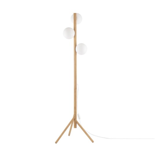 Estera wood gulvlampe 3 lys   Natur / Opal