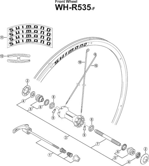 Shimano konus M10x20,6mm til forhjul modell WH-R535-F