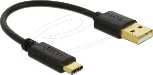Delock Usb-Kabel Usb Hann Til Usb-C Hann 3 A 15 Cm Svart