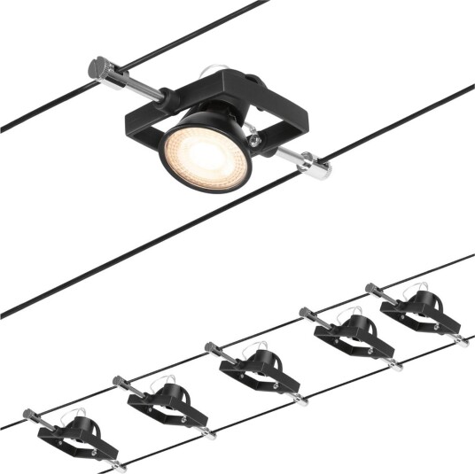 Taklampe Paulmann Wire Mac II Svart Entré Metall Moderne Svart