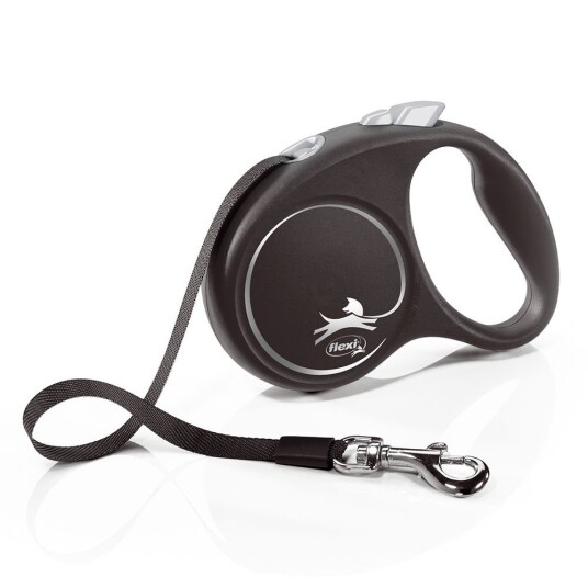 Flexi Rullebånd Black Design 5 m - Svart, Maks 15 kg for Hund Flexi Rullebånd Black Design 5 m - Svart, Maks 15 kg for Hund