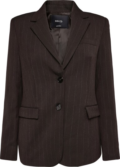 Mango Straight Fit Suit Blazer Brown XS