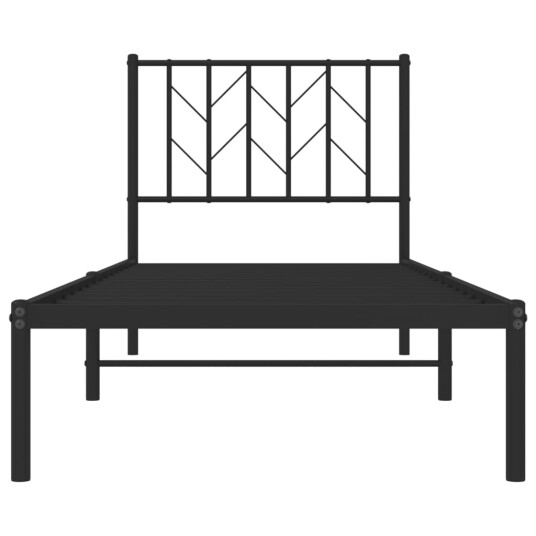 vidaXL Sengeramme i metall med hodegavl svart 80x200 cm 8721012249615