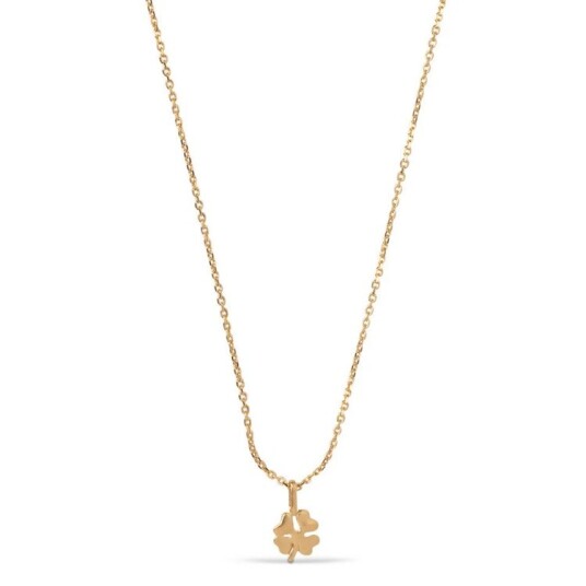 Enamel Copenhagen Four Leaf Clover Necklace Forgylt Sølv Sterling 925 45 48 cm